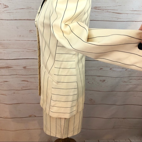 Vintage Escada Pinstriped Business Blazer Skirt Suit - Picture 7 of 15